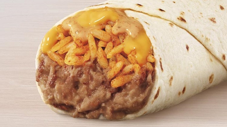 Bean, cheese and rice burrito