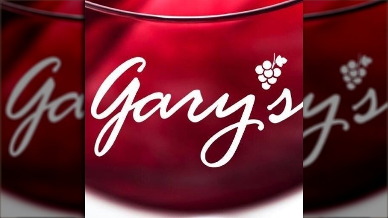 Gary's Wine & Marketplace logo on red glass