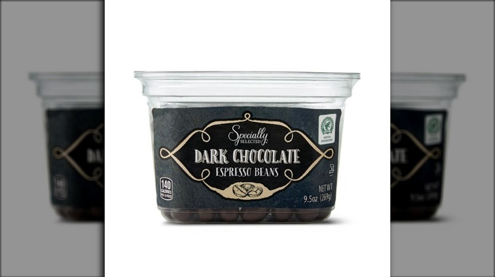 Tub of Specially Selected Dark Chocolate Covered Espresso Beans