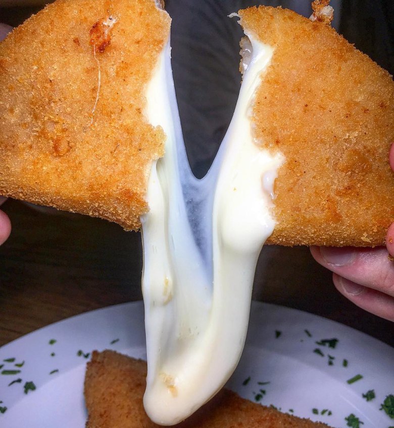 Gooey fried cheese