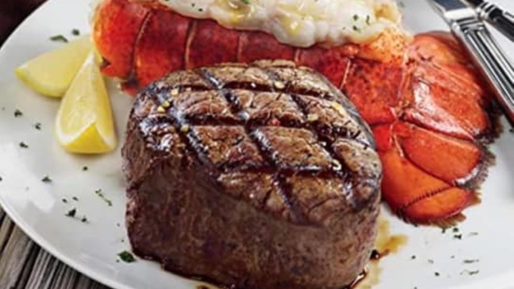 LongHorn Steakhouse Flo's filet with lobster tail at a chain restaurant