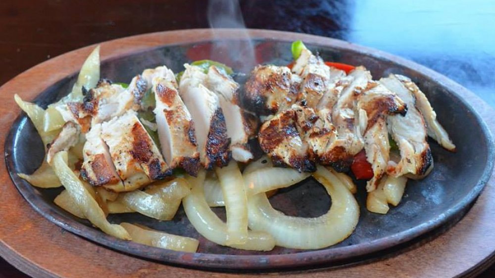 On the Border sizzling fajitas at a chain restaurant