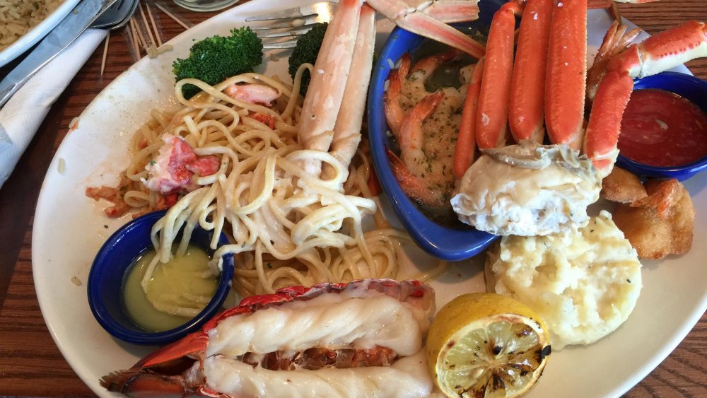 Red Lobster ultimate feast  at a chain restaurant