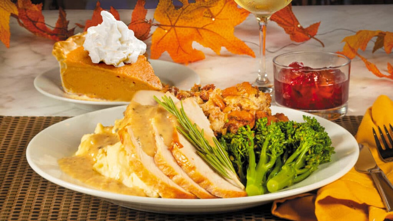 A plate of Thanksgiving dinner from Bravo! Italian Kitchen