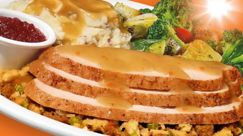 Denny's Turkey Dinner plate