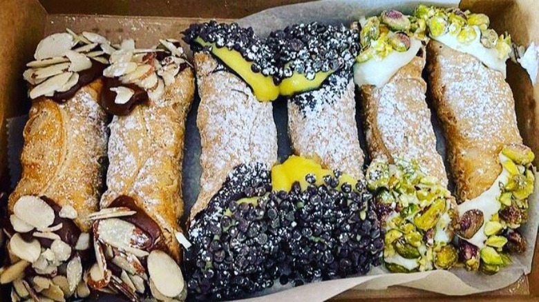 modern pastry shop assorted cannolis