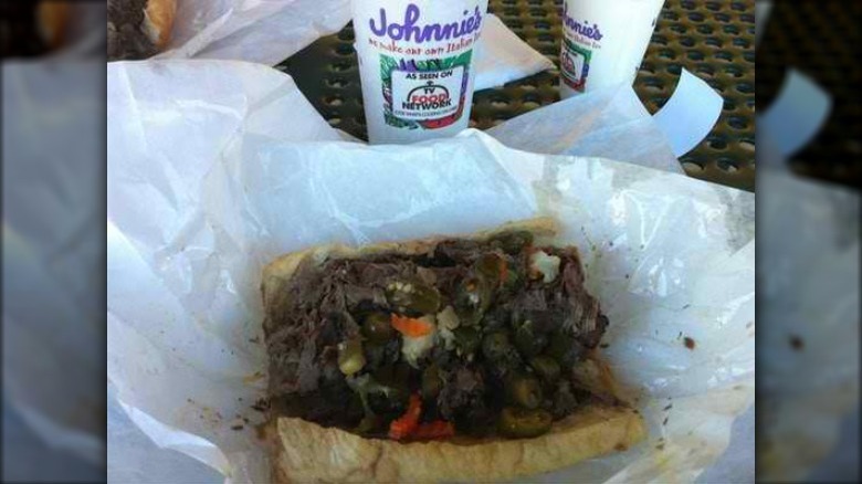 johnnie's Italian beef sandwich