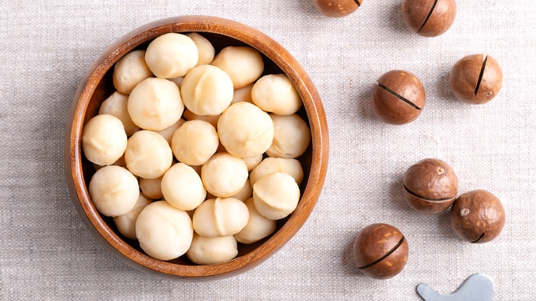 macadamia nuts in bowl