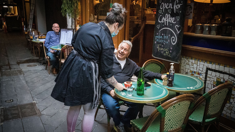 outdoor street dining at restaurant