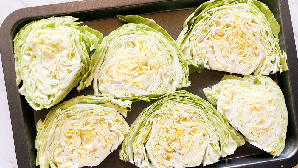 sliced cabbage for cabbage steaks