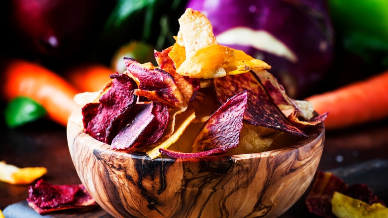 bowl of veggie chips