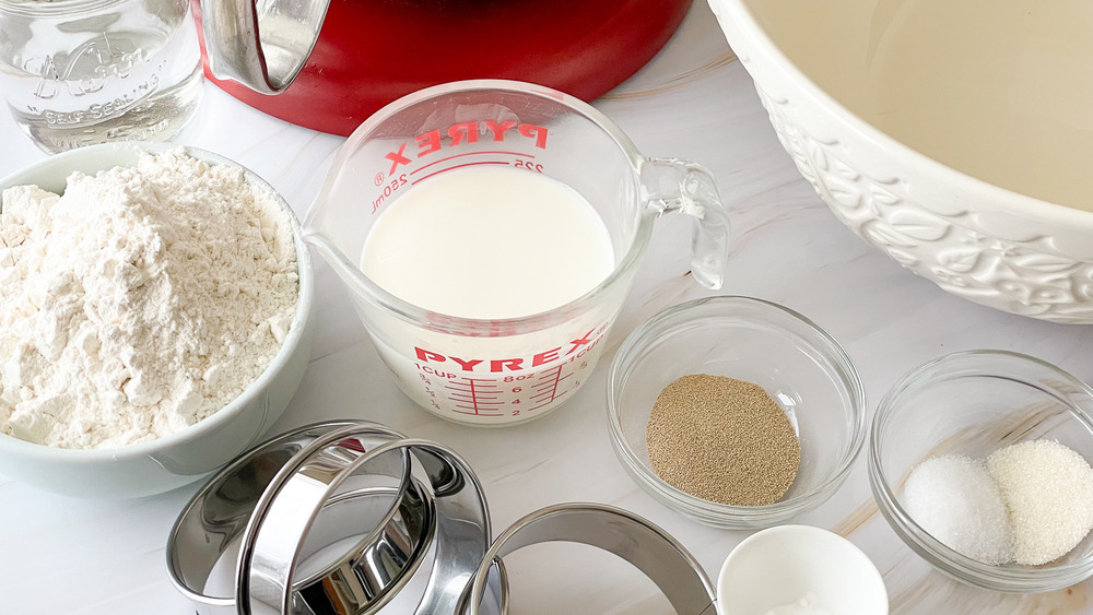 ingredients for crumpets displayed