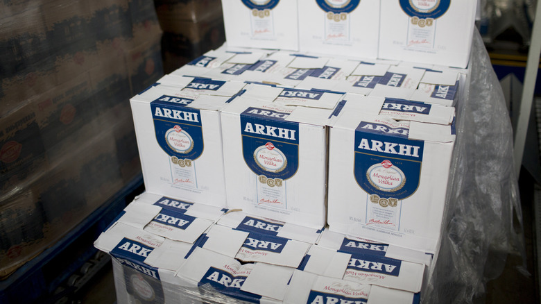 Cases of Arkhi vodka