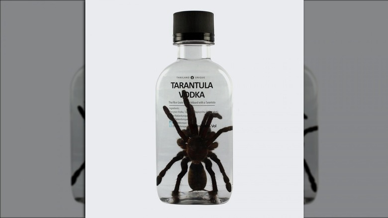 Bottle of tarantula vodka