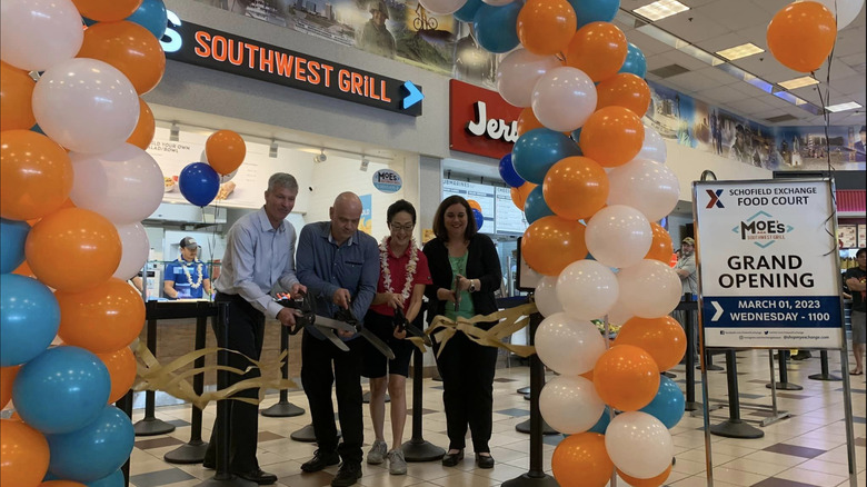 Ribbon cutting at Moe's