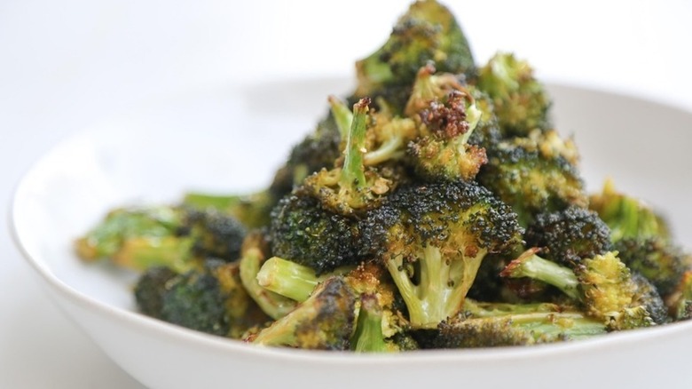 Bowl of roasted broccoli