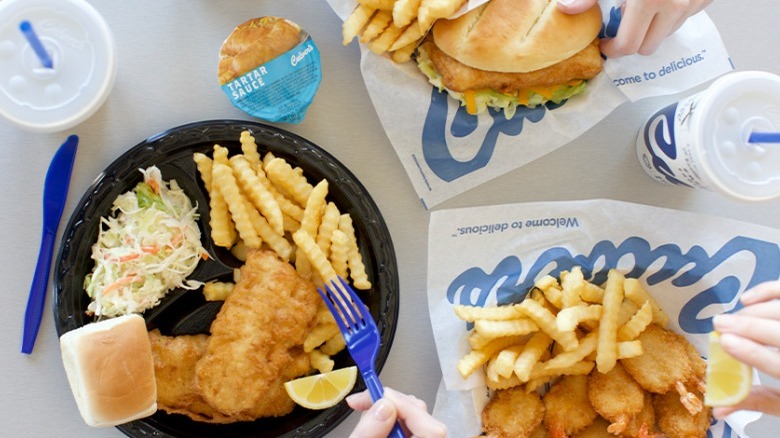 seafood and french fries