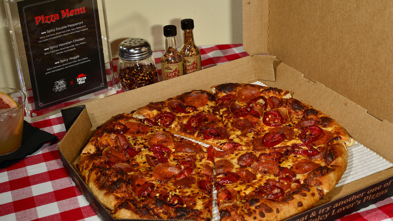 Pizza in a takeout box