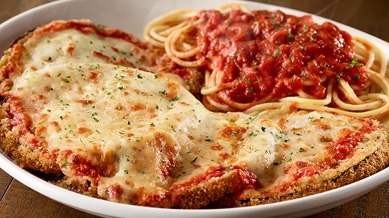 Olive Garden eggplant parmigiana with pasta