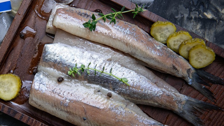 Pickled herring fish