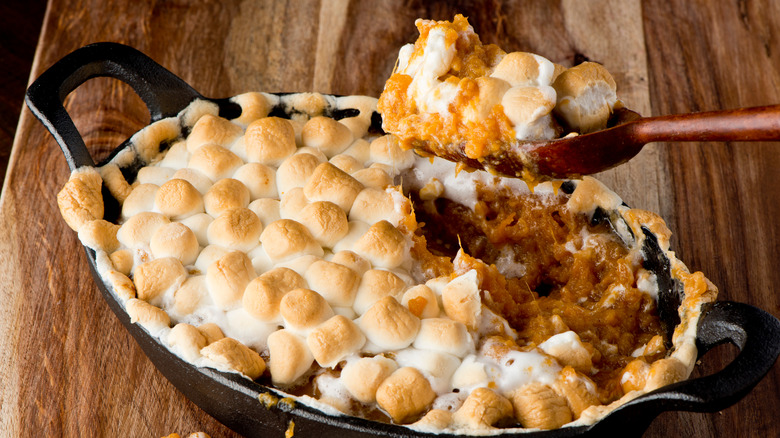 Baked sweet potatoes with marshmallows