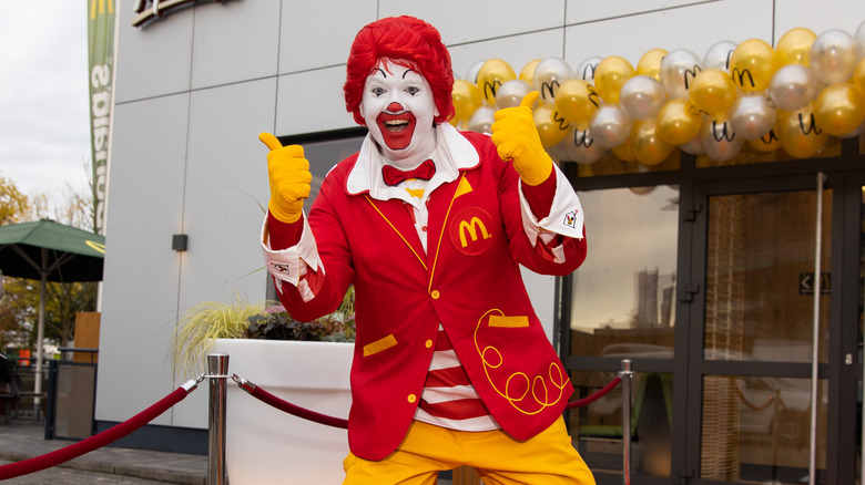 Happy Ronald McDonald giving thumbs up