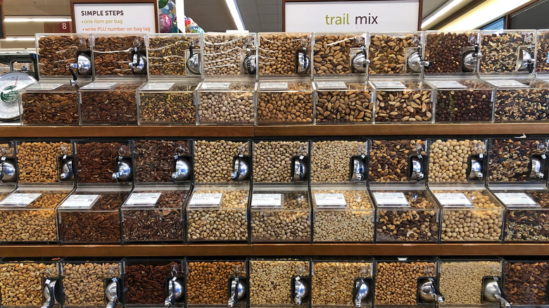 supermarket bulk bins with nuts