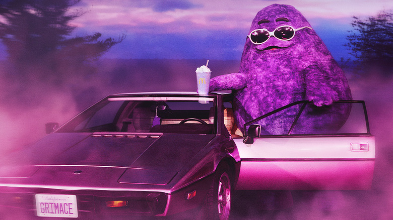 Grimace wearing sunglasses