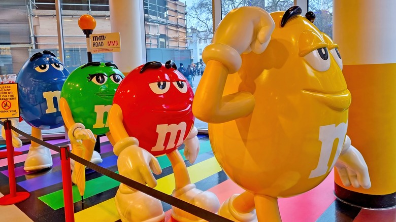 statues of the m&ms characters