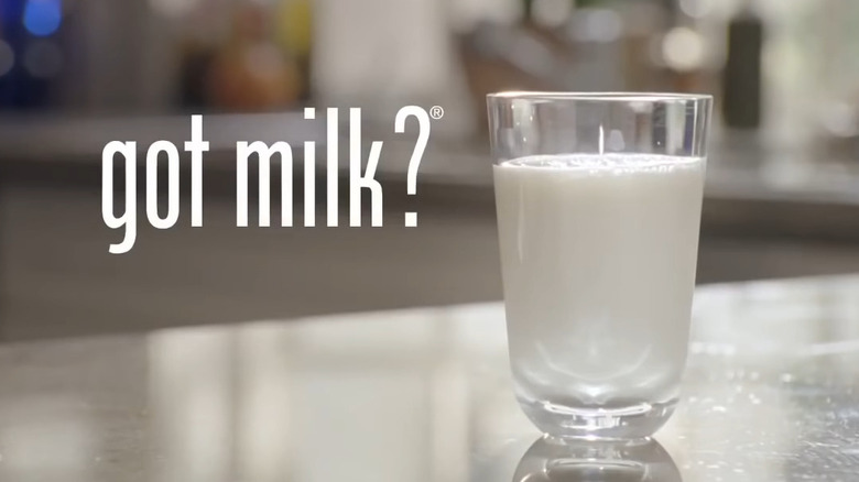 glass of milk on counter