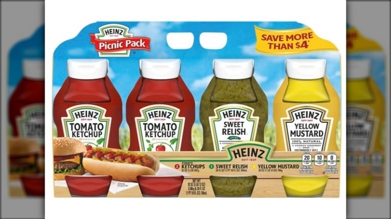 Four pack of Heinz condiments