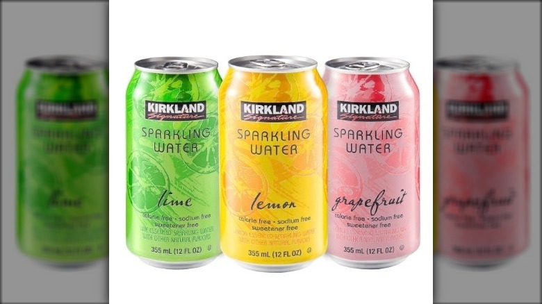 Three cans of sparkling water