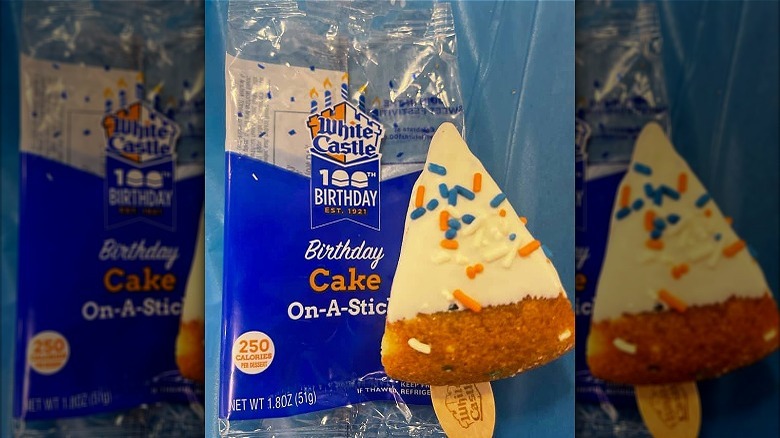 Birthday cake-on-a-stick from White Castle 