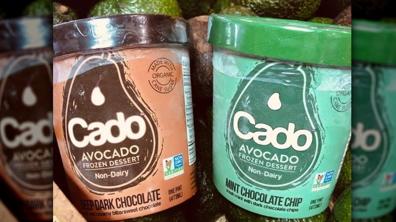 Cado Avocado dessert against avocados 