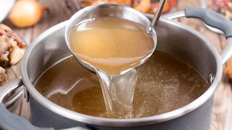 Ladle of bone broth 