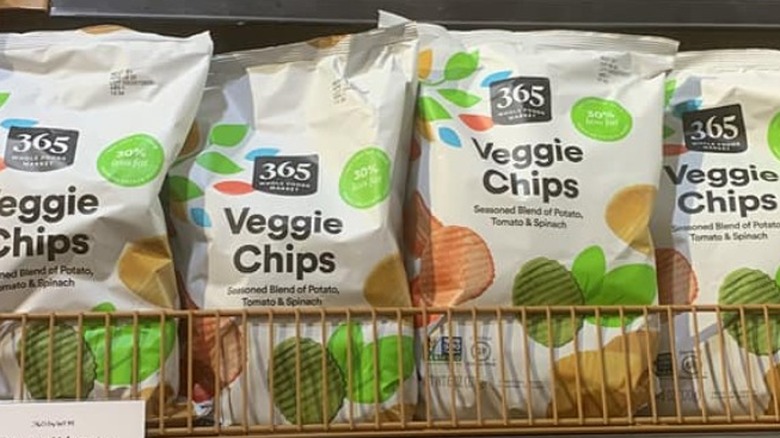 Shelf of veggie chips 