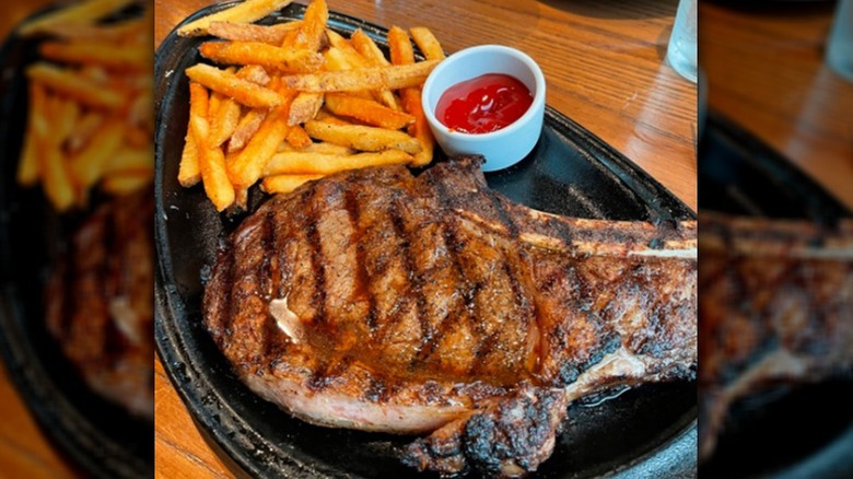 ribeye steak and fries