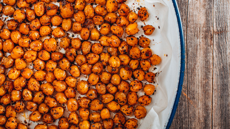 roasted chickpeas on plate