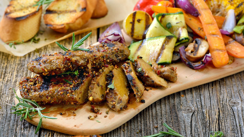 seitan steak and vegetables