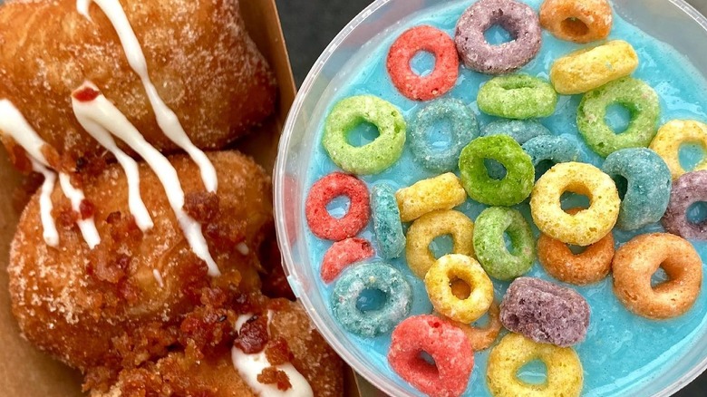 Froot Loops shake and cinnamon roll bites