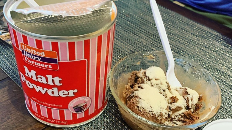 malt powder and chocolate ice cream