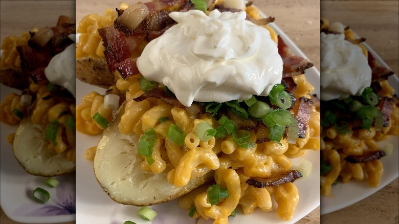 Mac and cheese baked potato