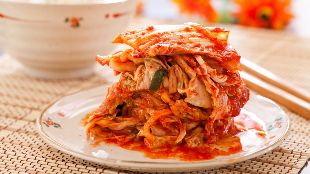 Korean kimchi on plate