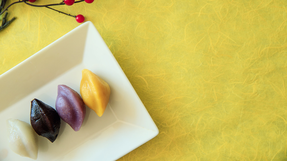 Korean dessert on white plate