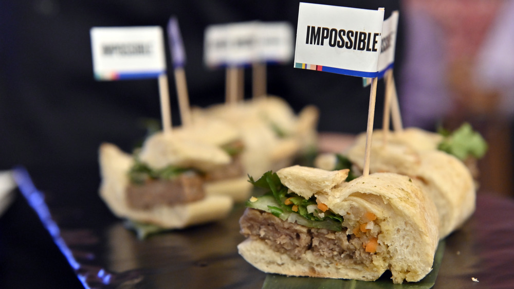 Vietnamese banh mi sandwiches with Impossible flag