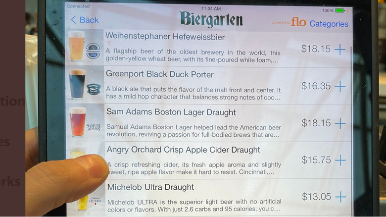 Biergarten prices corrected