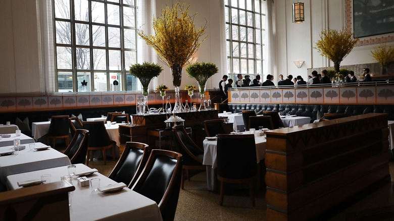 Interior of Eleven Madison Park restaurant