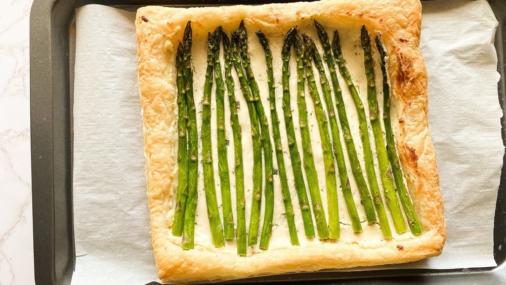 asparagus tart fresh from the oven