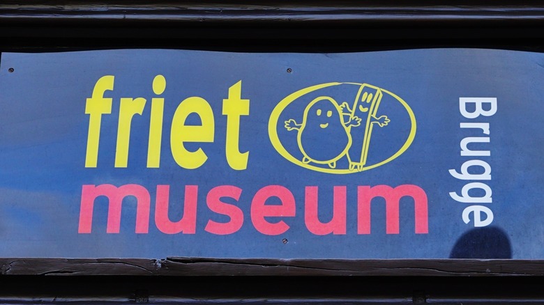 French fry museum sign in Belgium