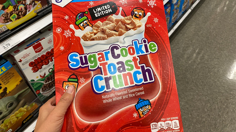 red box of sugar cookie toast crunch cereal